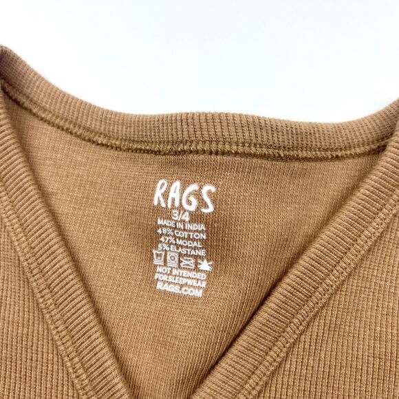 Rags Neutral Ribbed Cardigan - Picture 3 of 6